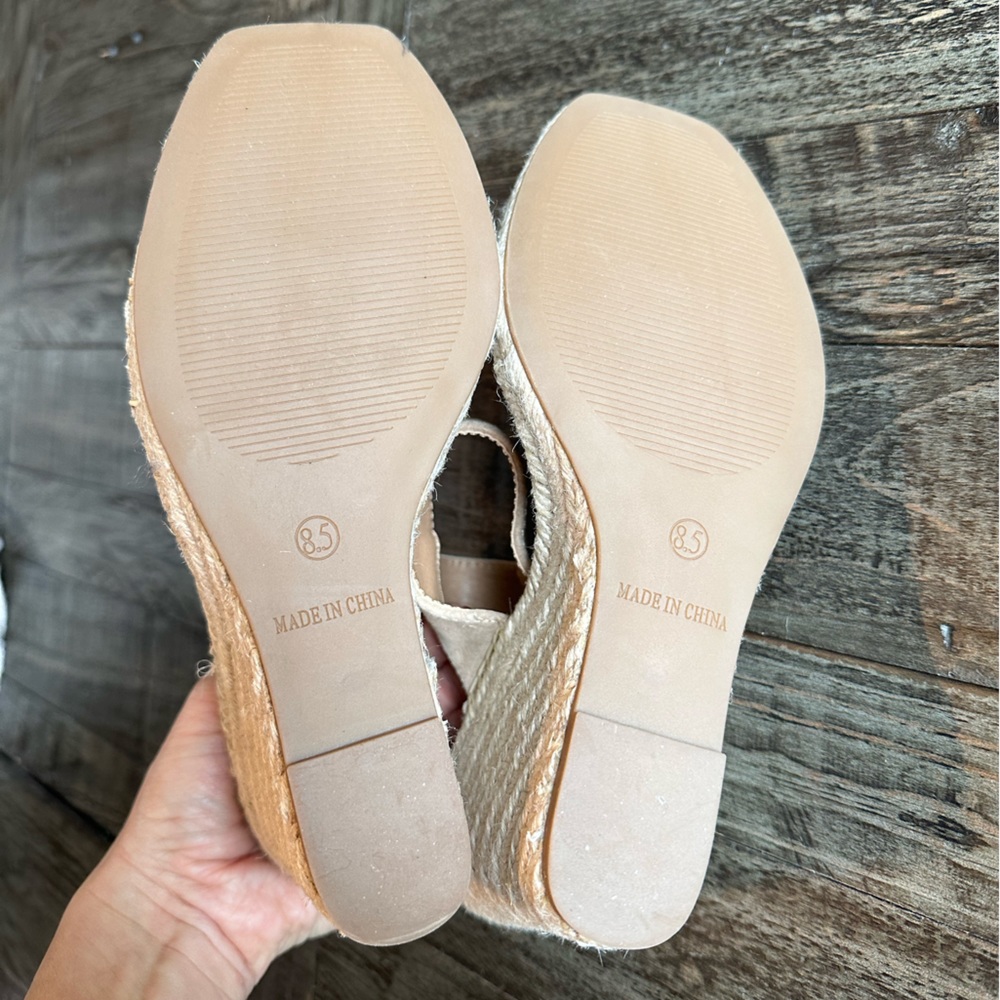 Steve  Madden Uri Espadrille Wedges 8.5 neutral - Picture 7 of 8